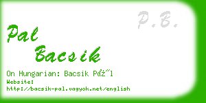 pal bacsik business card